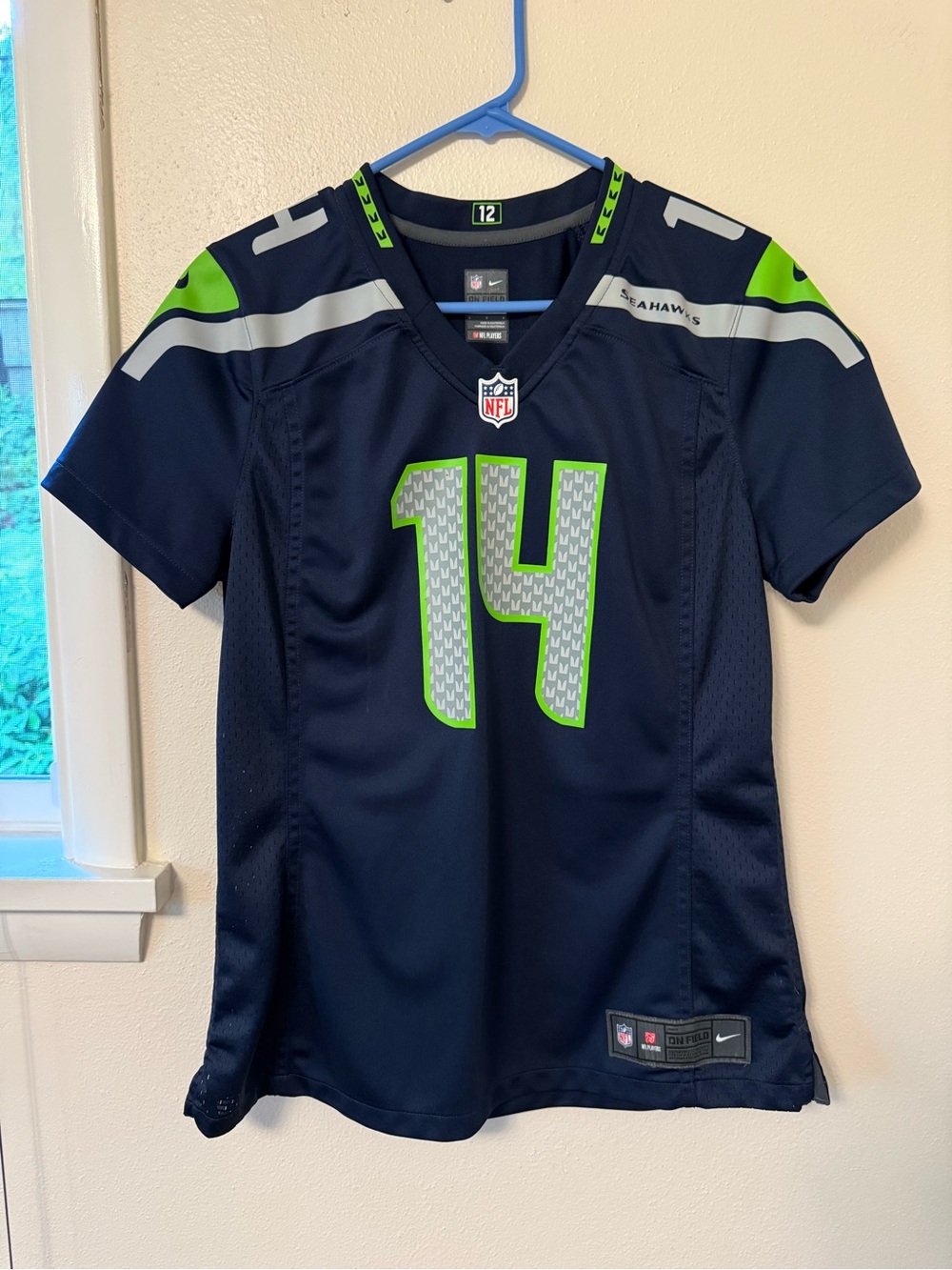 NFL Seattle Seahawks Navy & Neon Green #14 Jersey